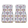 Indian Flower Elephant Pattern Print Front Car Floor Mats