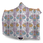 Indian Flower Elephant Pattern Print Hooded Blanket