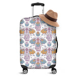Indian Flower Elephant Pattern Print Luggage Cover