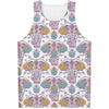 Indian Flower Elephant Pattern Print Men's Tank Top