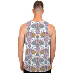 Indian Flower Elephant Pattern Print Men's Tank Top