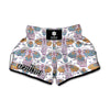 Indian Flower Elephant Pattern Print Muay Thai Boxing Shorts