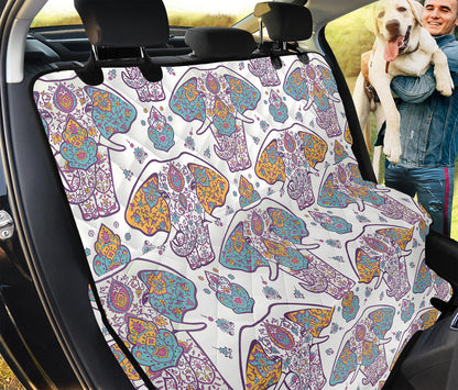 Indian Flower Elephant Pattern Print Pet Car Back Seat Cover