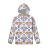 Indian Flower Elephant Pattern Print Pullover Hoodie