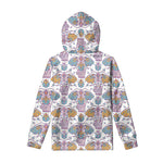 Indian Flower Elephant Pattern Print Pullover Hoodie