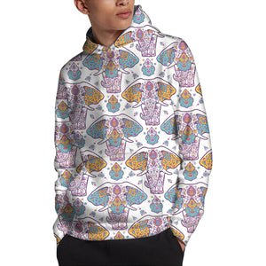 Indian Flower Elephant Pattern Print Pullover Hoodie