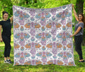 Indian Flower Elephant Pattern Print Quilt
