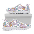 Indian Flower Elephant Pattern Print White Running Shoes