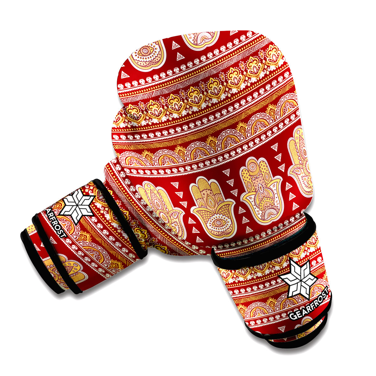 Indian Hamsa Hand Print Boxing Gloves