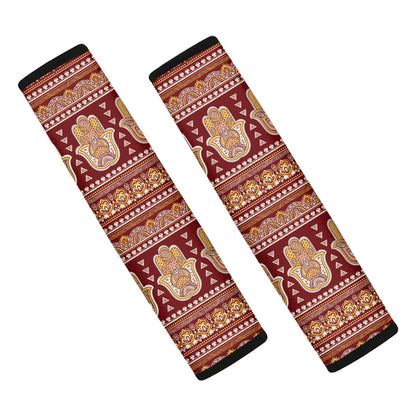 Indian Hamsa Hand Print Car Seat Belt Covers