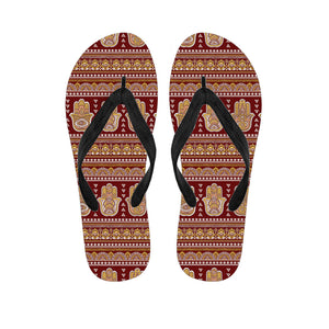 Indian Hamsa Hand Print Flip Flops