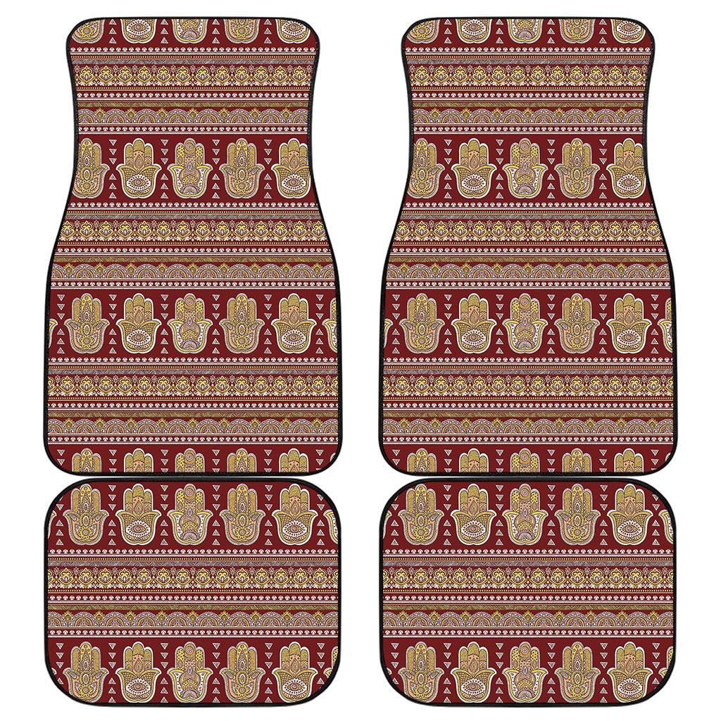 Indian Hamsa Hand Print Front and Back Car Floor Mats