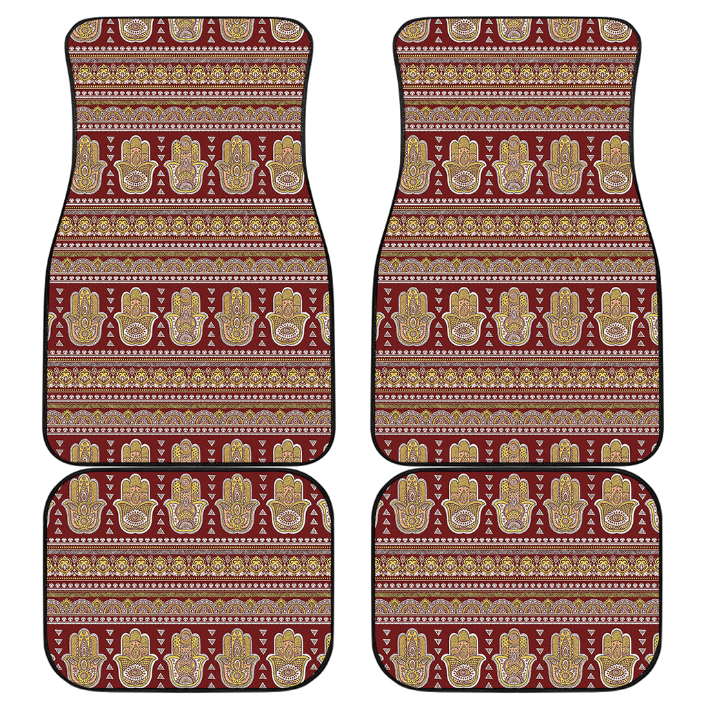 Indian Hamsa Hand Print Front and Back Car Floor Mats