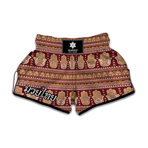 Indian Hamsa Hand Print Muay Thai Boxing Shorts