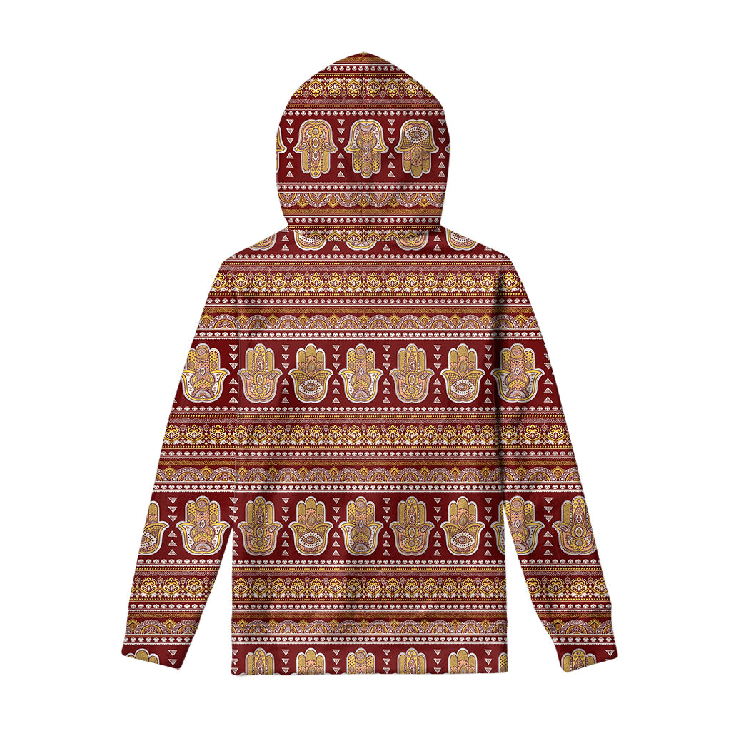 Indian Hamsa Hand Print Pullover Hoodie