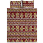 Indian Hamsa Hand Print Quilt Bed Set