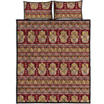 Indian Hamsa Hand Print Quilt Bed Set