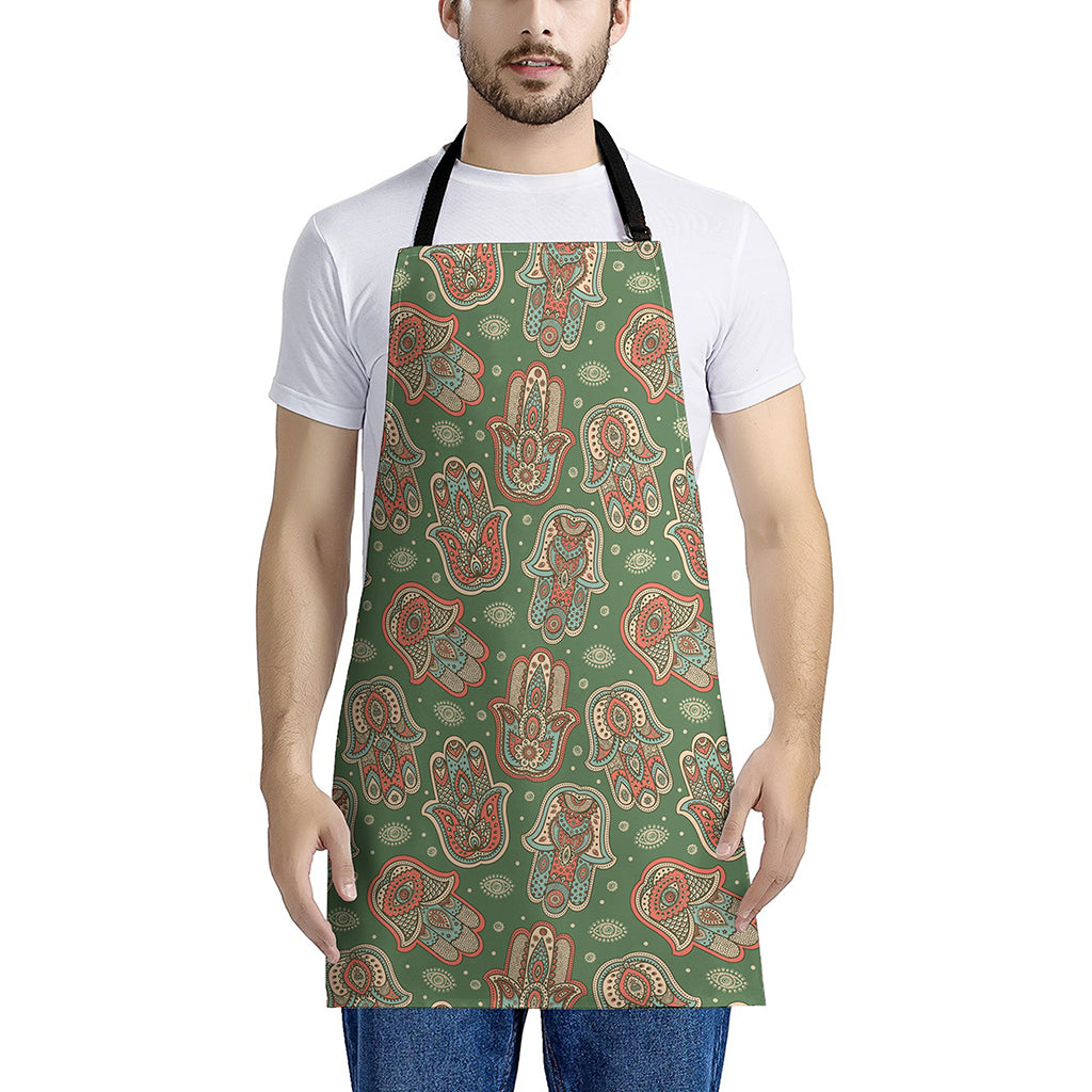 Indian Hamsa Pattern Print Apron
