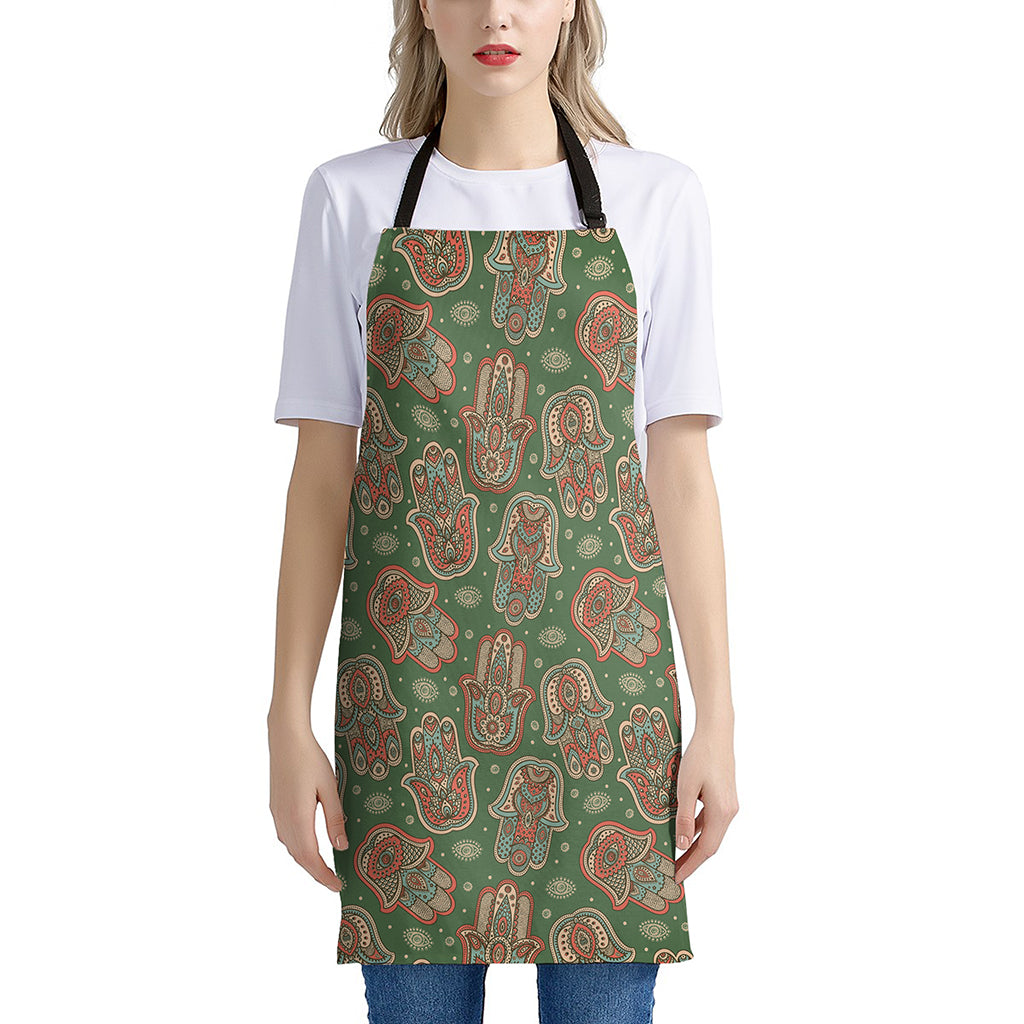 Indian Hamsa Pattern Print Apron