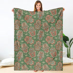 Indian Hamsa Pattern Print Blanket