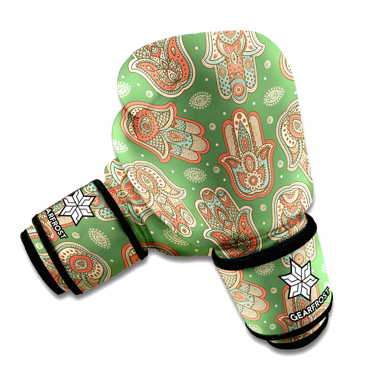 Indian Hamsa Pattern Print Boxing Gloves