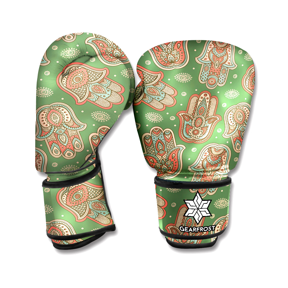 Indian Hamsa Pattern Print Boxing Gloves