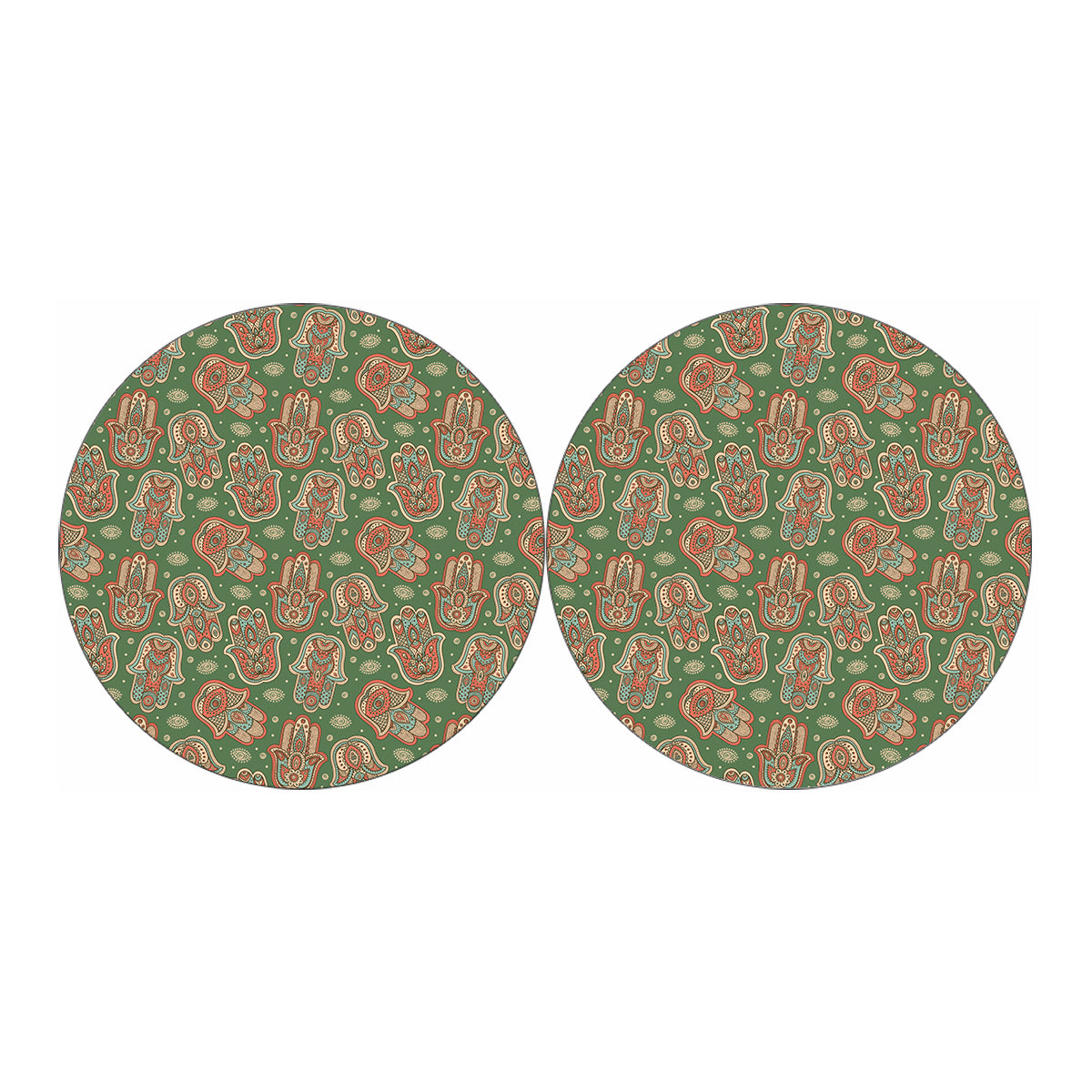 Indian Hamsa Pattern Print Car Coasters