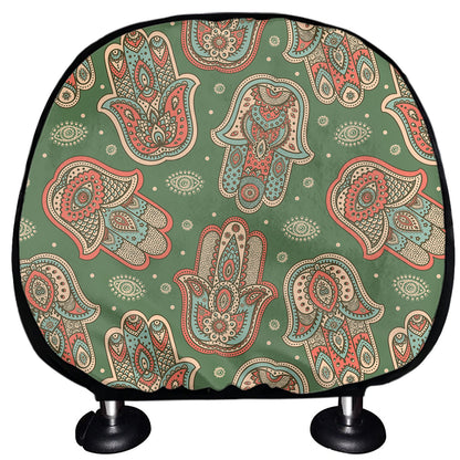 Indian Hamsa Pattern Print Car Headrest Covers