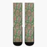 Indian Hamsa Pattern Print Crew Socks