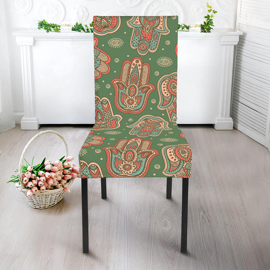 Indian Hamsa Pattern Print Dining Chair Slipcover