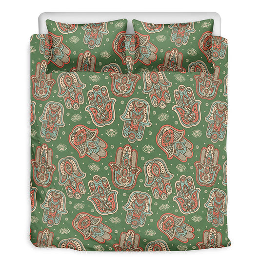 Indian Hamsa Pattern Print Duvet Cover Bedding Set