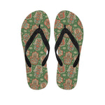 Indian Hamsa Pattern Print Flip Flops