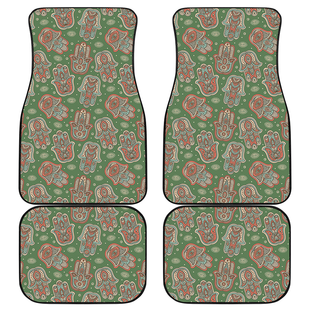 Indian Hamsa Pattern Print Front and Back Car Floor Mats