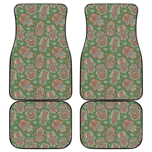 Indian Hamsa Pattern Print Front and Back Car Floor Mats