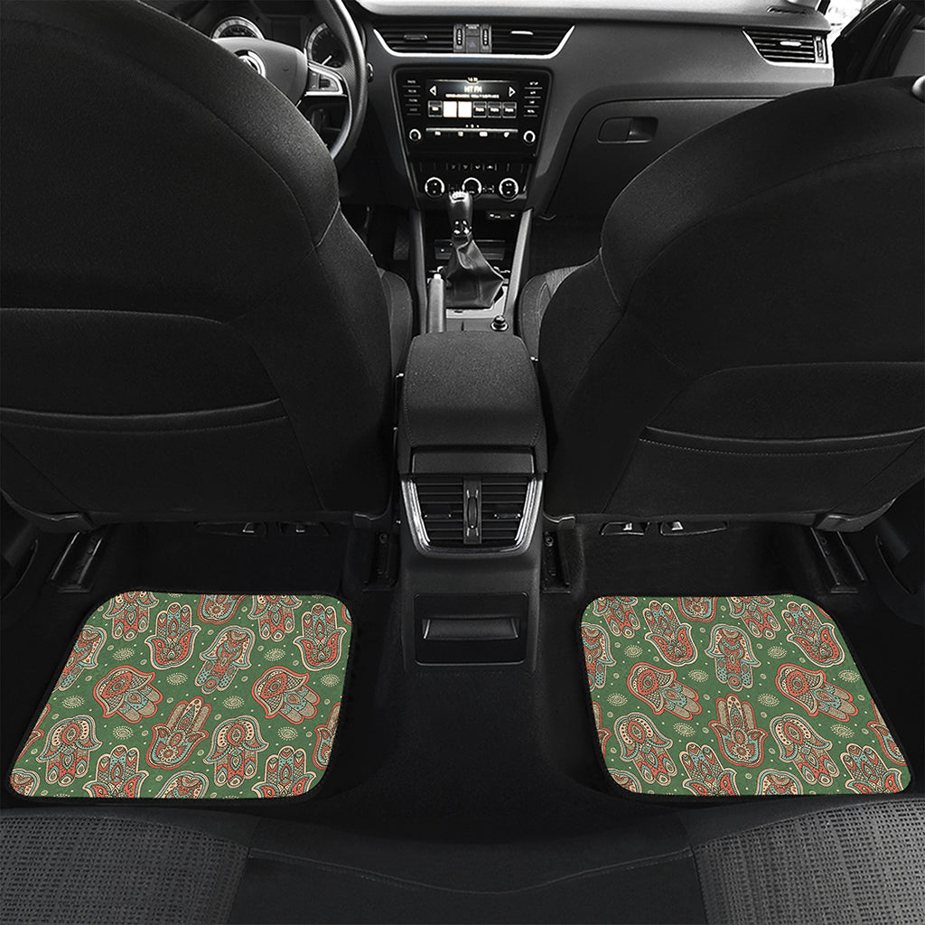 Indian Hamsa Pattern Print Front and Back Car Floor Mats