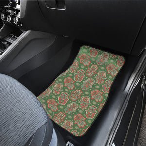 Indian Hamsa Pattern Print Front and Back Car Floor Mats