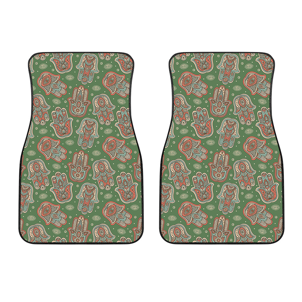 Indian Hamsa Pattern Print Front Car Floor Mats