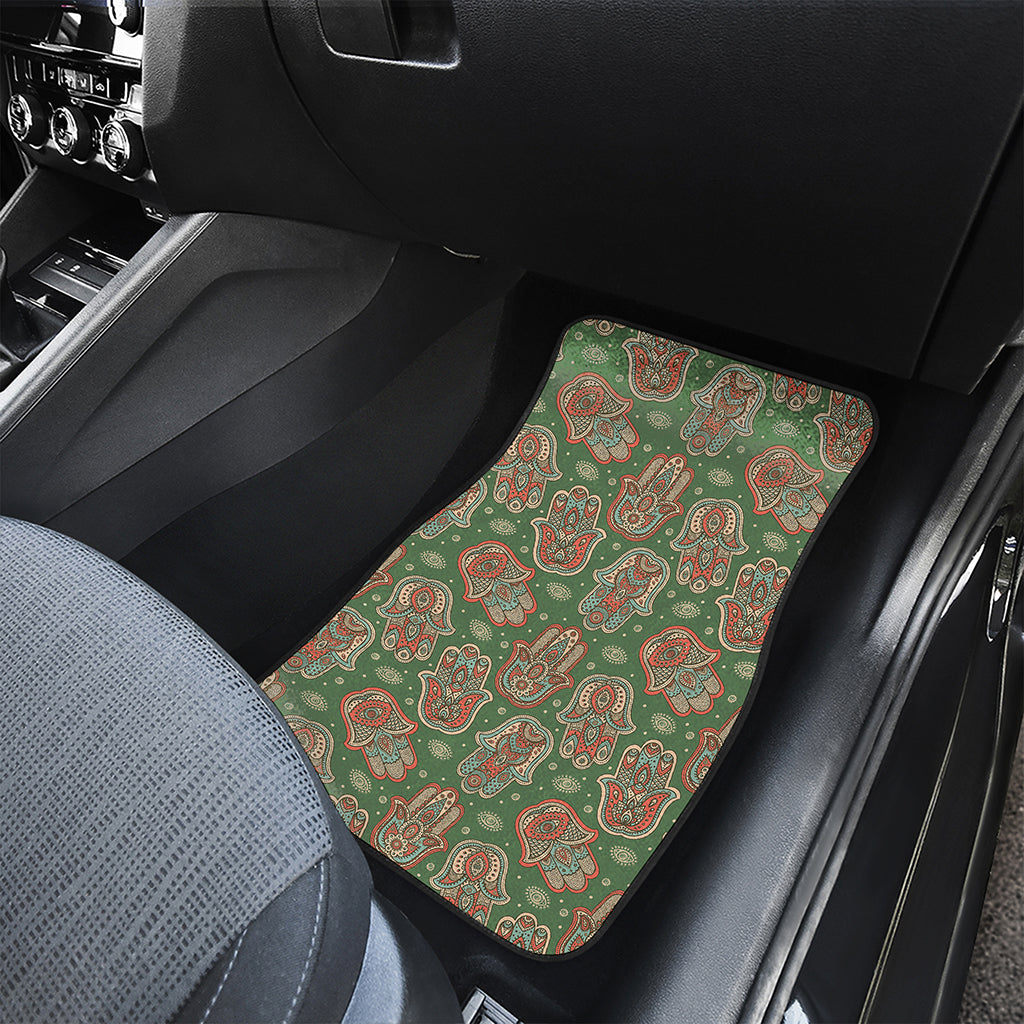 Indian Hamsa Pattern Print Front Car Floor Mats