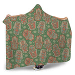 Indian Hamsa Pattern Print Hooded Blanket