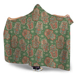Indian Hamsa Pattern Print Hooded Blanket