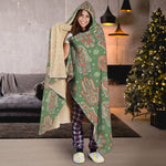 Indian Hamsa Pattern Print Hooded Blanket
