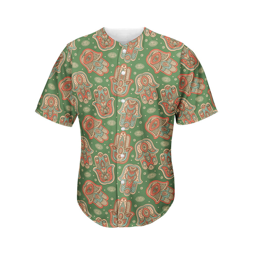 Indian Hamsa Pattern Print Men's Baseball Jersey