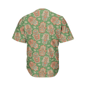 Indian Hamsa Pattern Print Men's Baseball Jersey