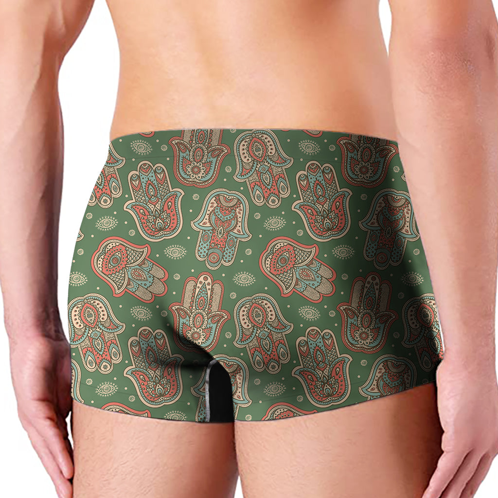 Indian Hamsa Pattern Print Men's Boxer Briefs