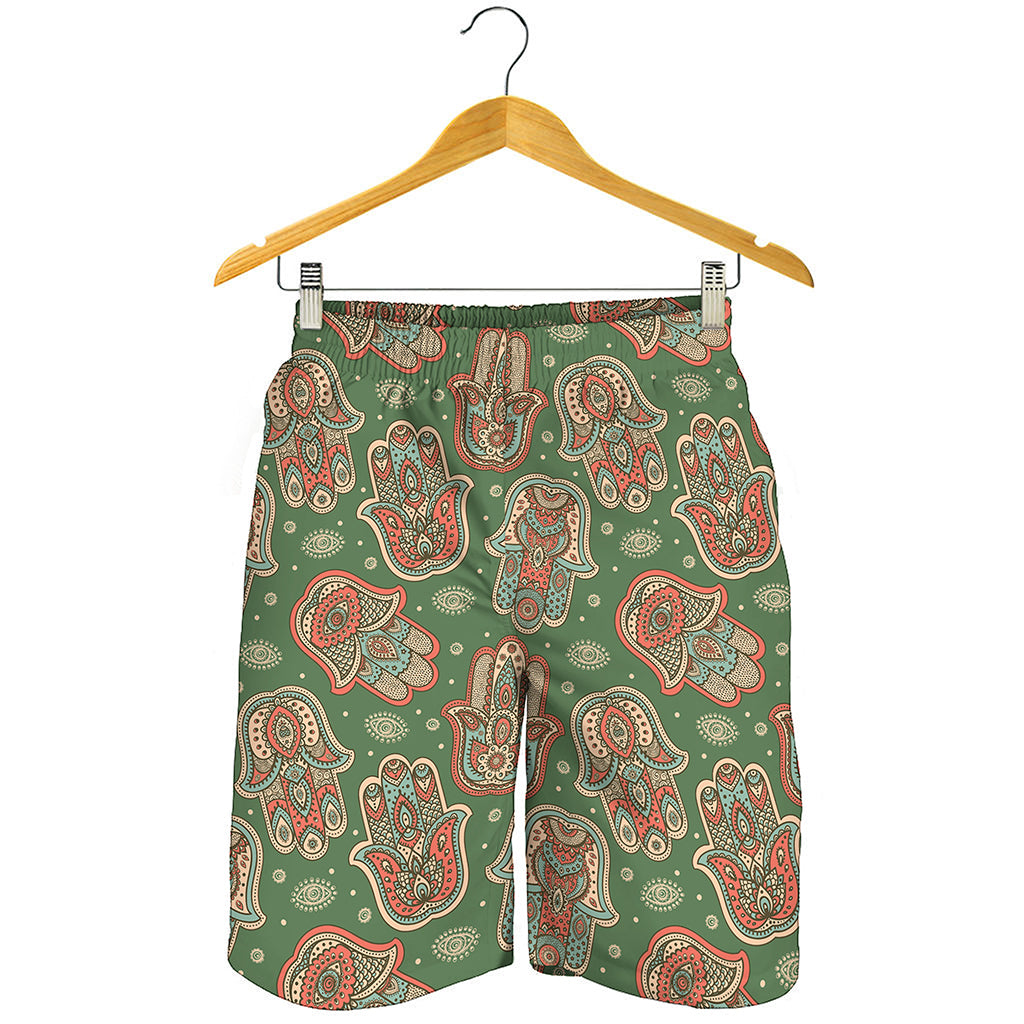 Indian Hamsa Pattern Print Men's Shorts