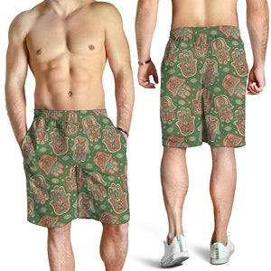 Indian Hamsa Pattern Print Men's Shorts