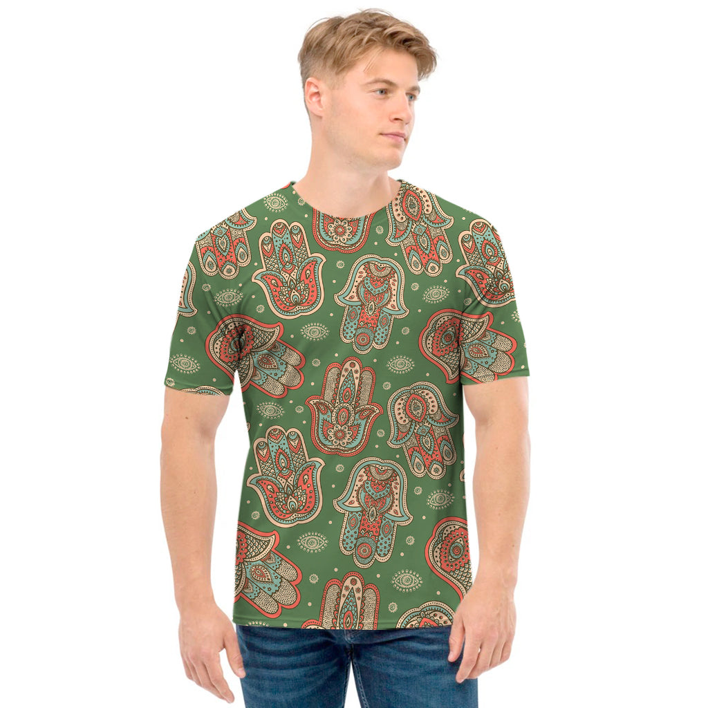 Indian Hamsa Pattern Print Men's T-Shirt