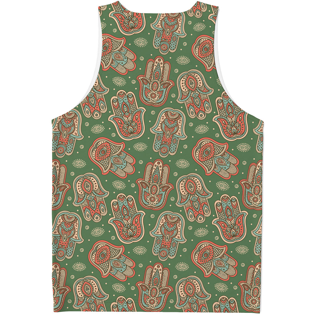 Indian Hamsa Pattern Print Men's Tank Top