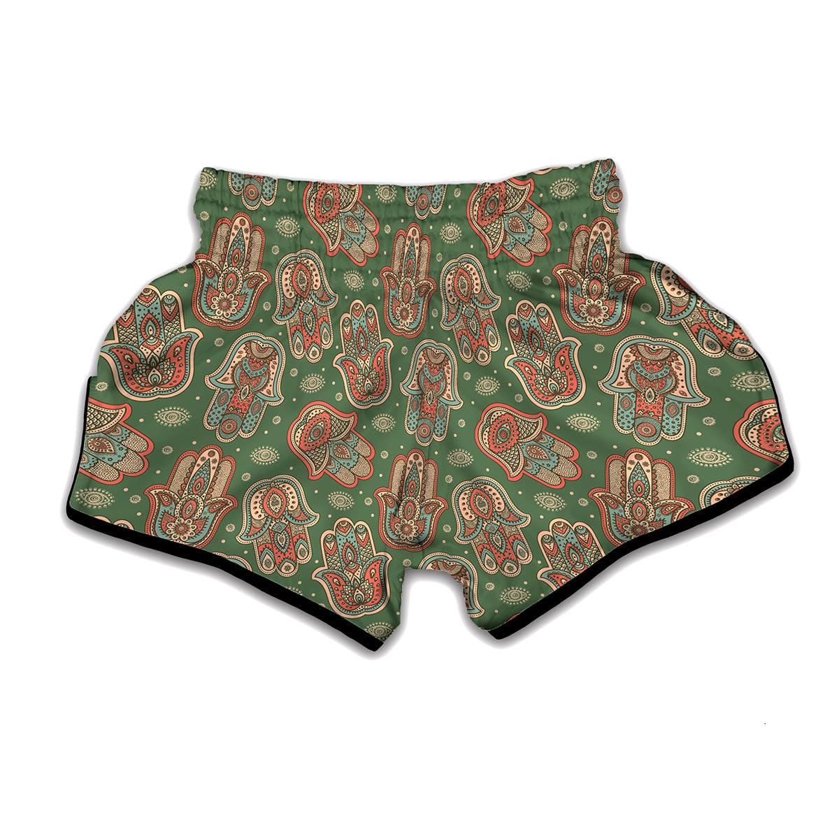 Indian Hamsa Pattern Print Muay Thai Boxing Shorts