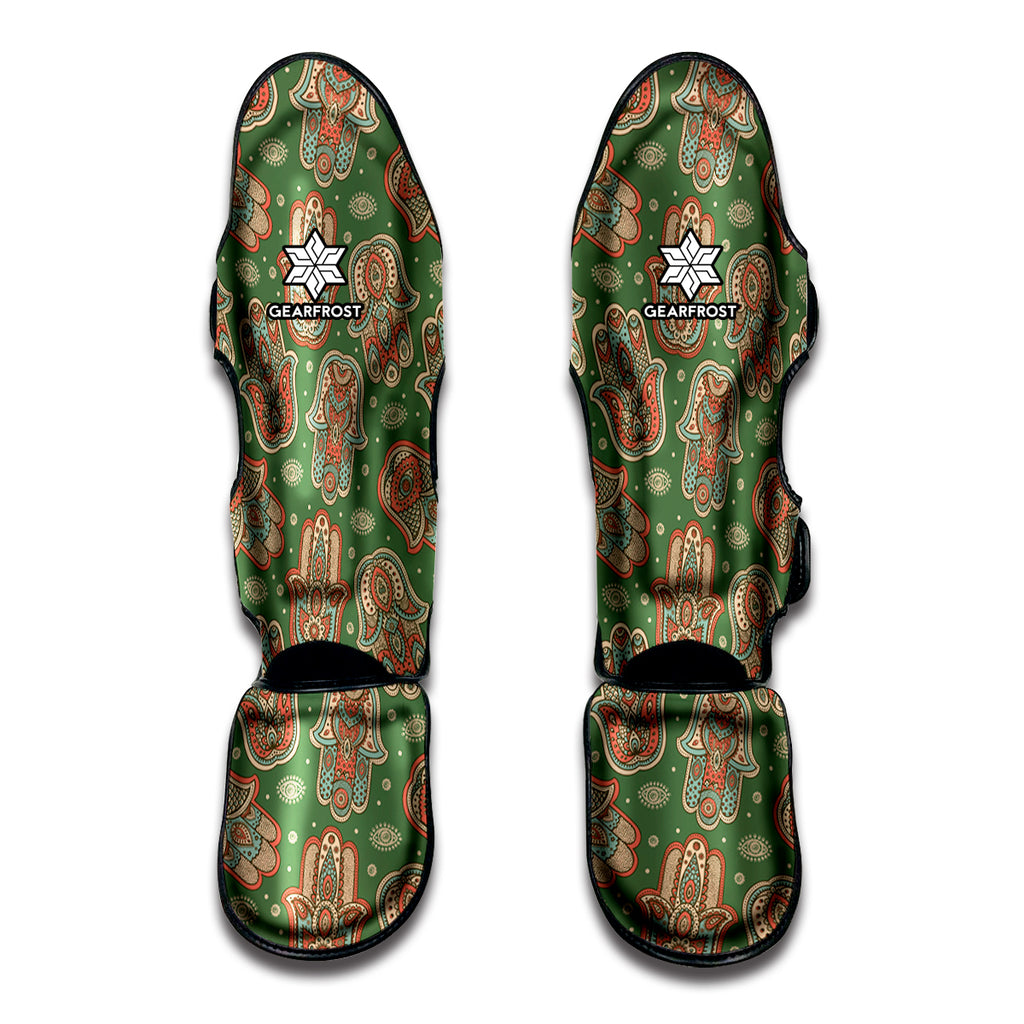 Indian Hamsa Pattern Print Muay Thai Shin Guard